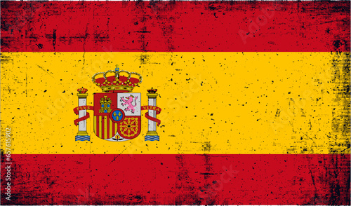 vector vintage style spanish flag photo