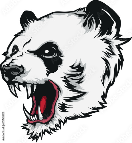 illustration vector graphic of angry panda head mascot good for logo sport ,t-shirt ,logo
