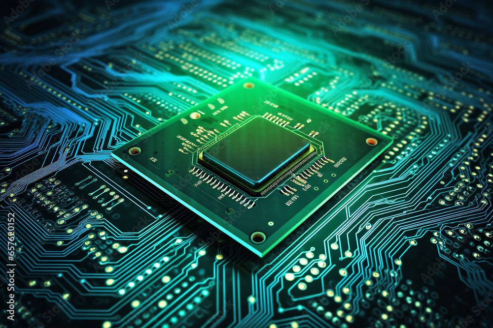 Glowing Circuit board, technology concept Glowing Circuit board, technology concept