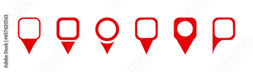 Pin icon set. Location icon set. Map pointer icon set.