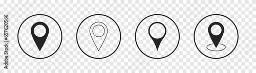 Pin icon set. Location icon set. Map pointer icon set.