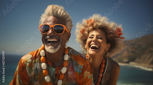  elderly couple enjoying spending some quality time together after retirement, Generative AI © ekhtiar