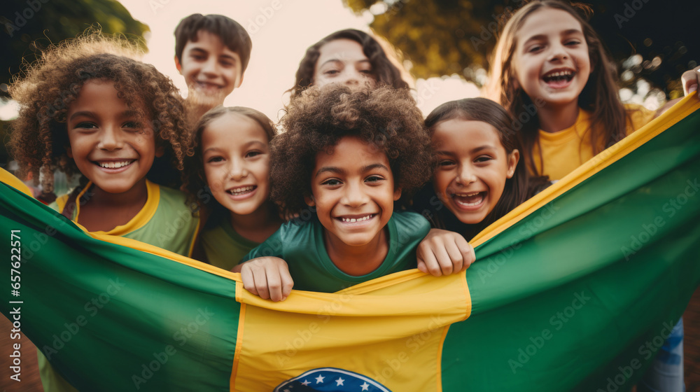 Group of diverse kids holding a flag. Educate and celebrate different nationalities and countries Group of diverse kids holding a flag. Educate and celebrate different nationalities and countries