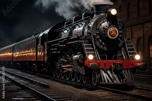 Vintage steam locomotive: classic, powerful, and full of nostalgia