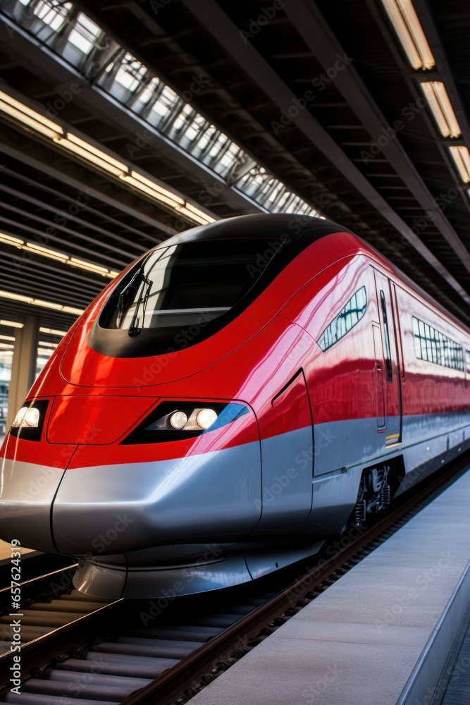 High-speed train: sleek, modern, and futuristic transportation.