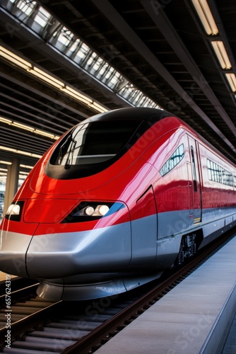 High-speed train: sleek, modern, and futuristic transportation.