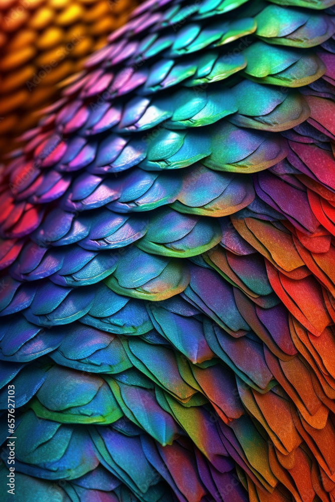Fototapeta premium The intricate patterns and textures of a reptile's scales, showcasing their unique arrangement and colors. 
