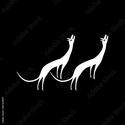 Pair Wolf Naive Illustration for Logo Gram, Art Illustration or Graphic Design Element. Vector Illustration © Berkah Visual