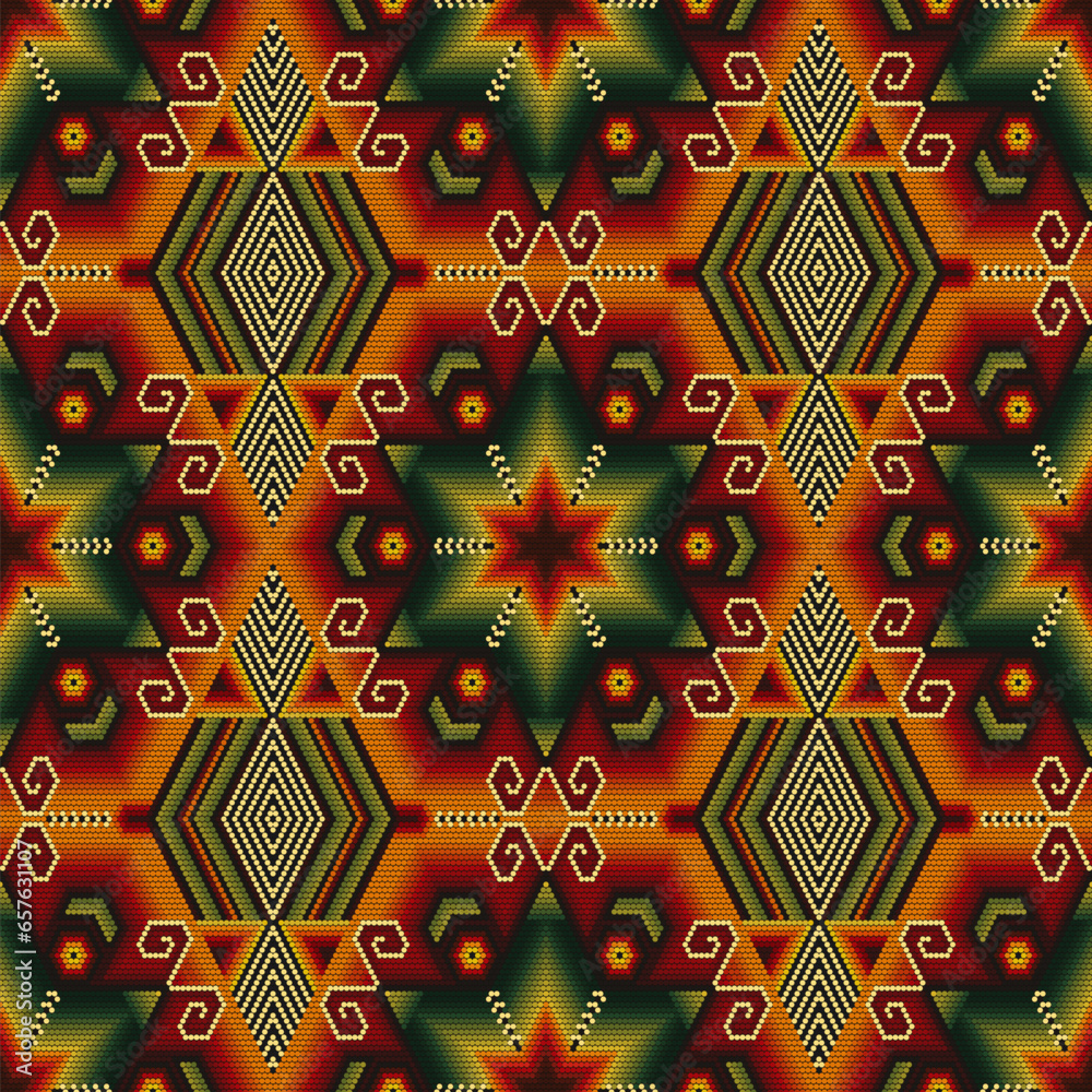 Native American Southwest, Aztec, Navajo seamless pattern. Tribal geometric print. Ethnic design wallpaper, fabric, cover, textile, rug, blanket. Boho style.
