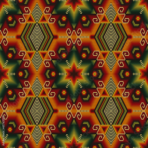 Native American Southwest, Aztec, Navajo seamless pattern. Tribal geometric print. Ethnic design wallpaper, fabric, cover, textile, rug, blanket. Boho style.