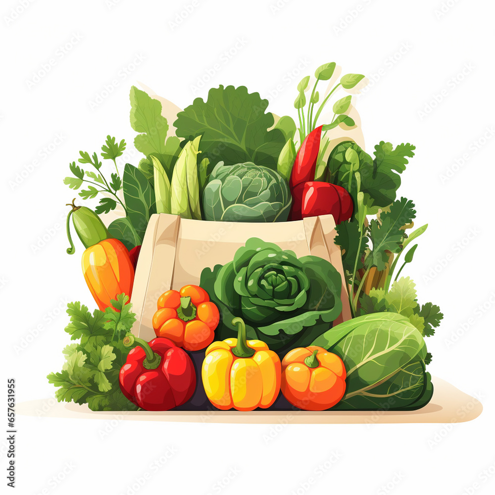 Vegetables on a white background. Vector illustration for your design Vegetables on a white background. Vector illustration for your design