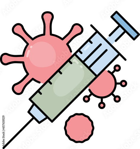 Covid-19 vaccine line icon