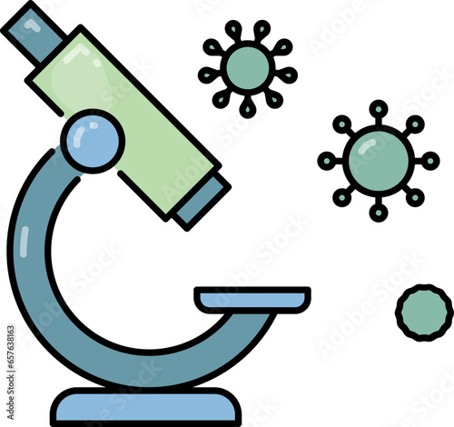 Microscope line icon