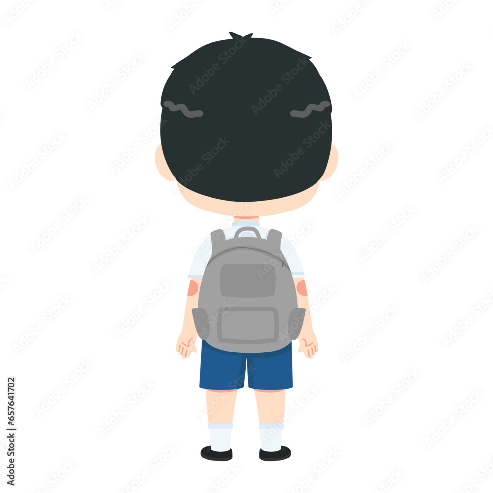 Kid student boy With A Backpack Kid student boy With A Backpack