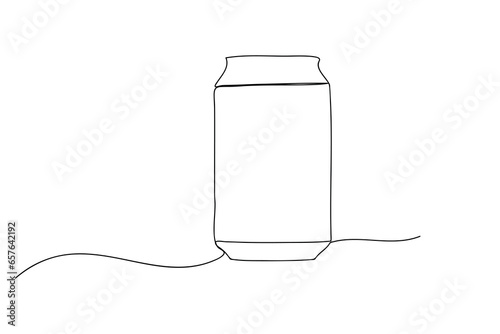 Continuous single line drawn of soda can