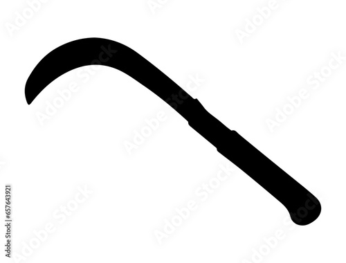 Grass sickle silhouette vector art white background