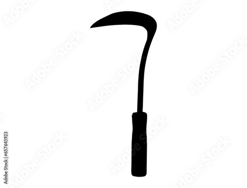 Grass sickle silhouette vector art white background