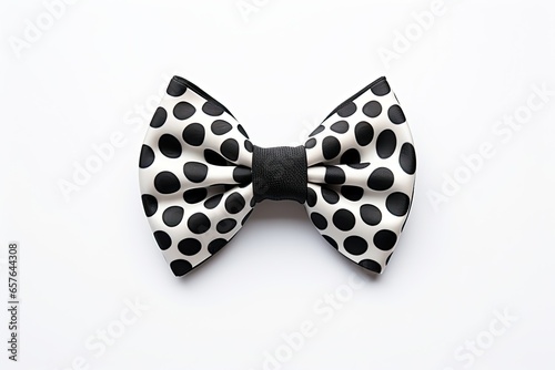 uxury black and white bow tie on white background photo