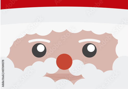 Fondo de cara de papa noel con gorro. 