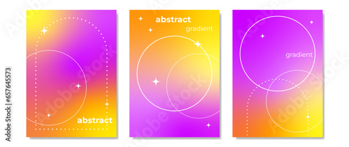Fluid gradient vector. Cute and minimalistic posters with colorful geometric shapes and liquid colors. Modern design for social media wallpaper, idol poster, banner, flyer.