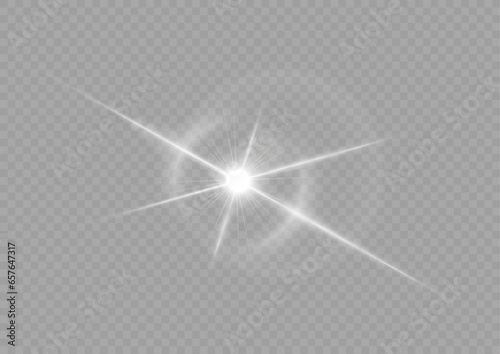 White sparks and golden stars shine with special light. Vector sparkles on a transparent background. Sparkling magical dust particles. Flash sunlight sparck. Glow sparkle effect. Abstract lens flare