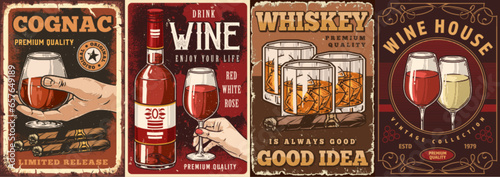 Bar drinks set flyer colorful