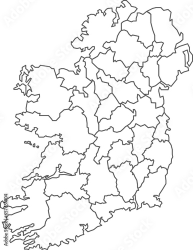 Map of Ireland with detailed country map, line map.