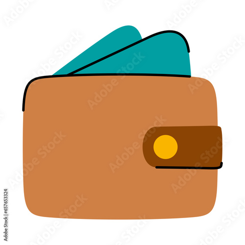wallet hand drawn illustration