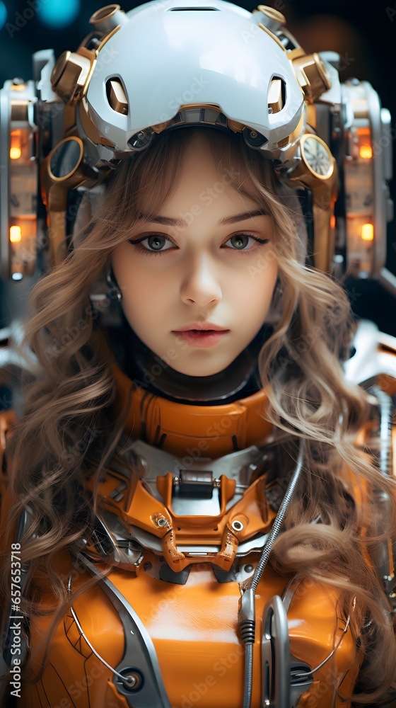 Innovation in Style: Futuristic Girl with Victorian Touch