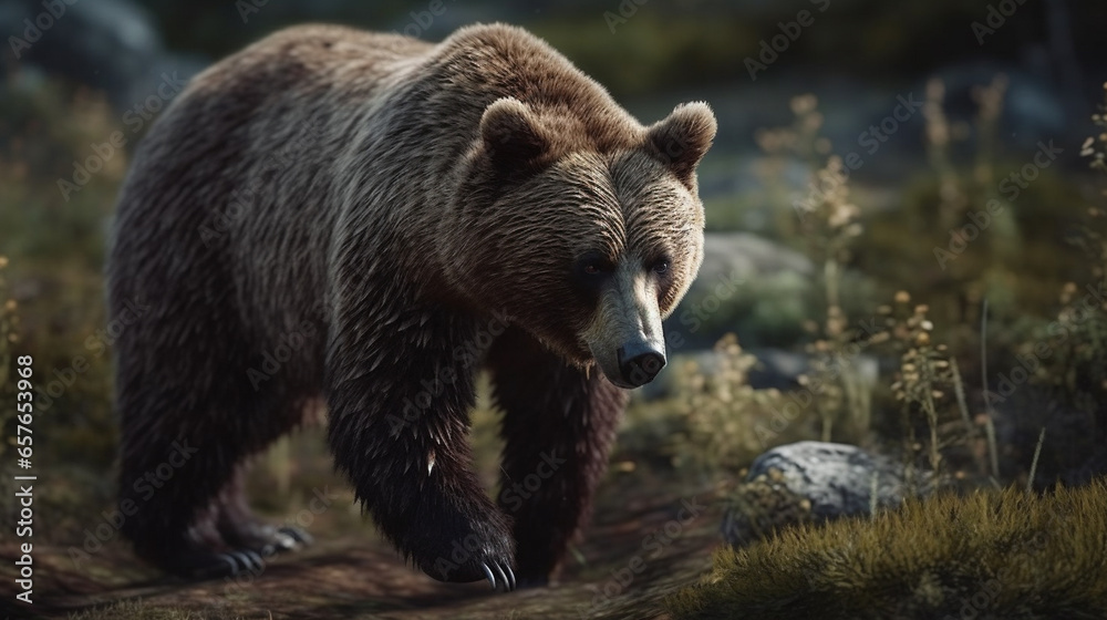 Obraz premium A bear in wildlife