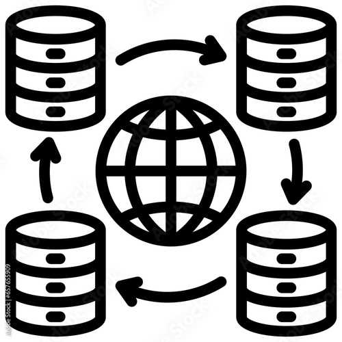 Content Delivery Network Outline Icon