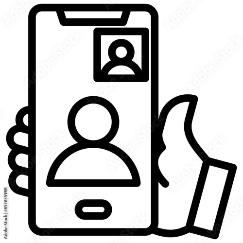 Video Call Outline Icon