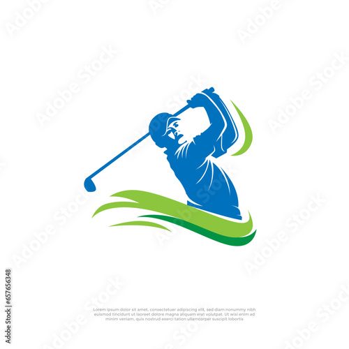 Professional golf sport logo design template