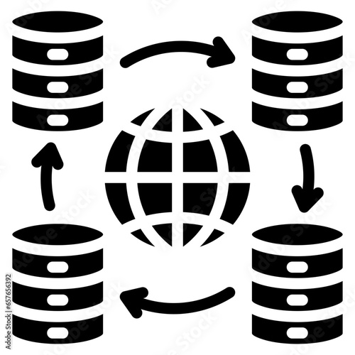 Content Delivery Network Glyph Icon