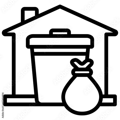 Household Waste Outline Icon