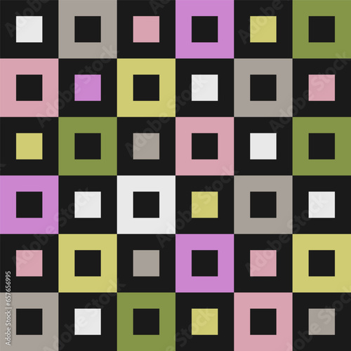 Composition of black and colored squares. An idea for backgrounds, textures,.textiles, packaging, interior design and creative ideas.