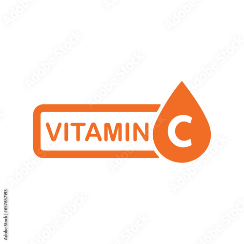 Vitamin C icon, Vitamin c sirum, Vitamin c logo photo