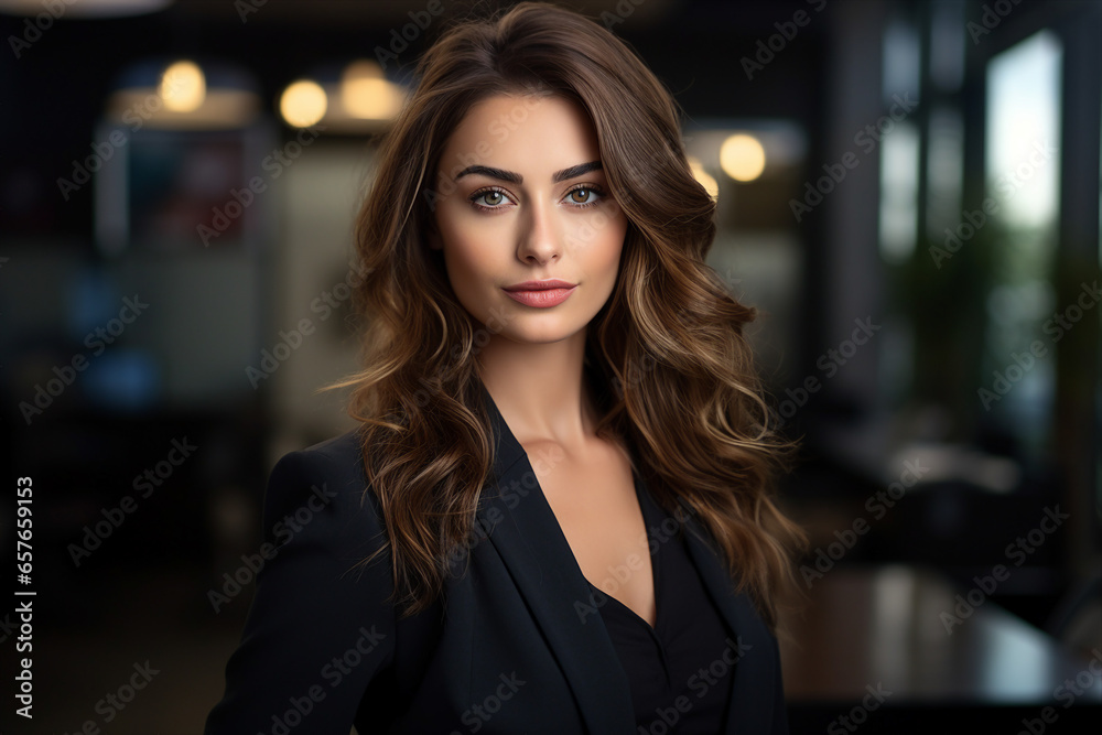 Generative AI portrait of gorgeous office worker young woman chief occupation Generative AI portrait of gorgeous office worker young woman chief occupation