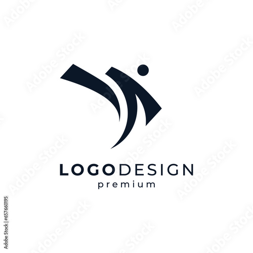 people and kick for self-defense and sport logo design