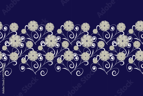 Ikat floral paisley embroidery on pattern traditional.Aztec style abstract vector illustration.design for texture,fabric,clothing,wrapping,decoration.