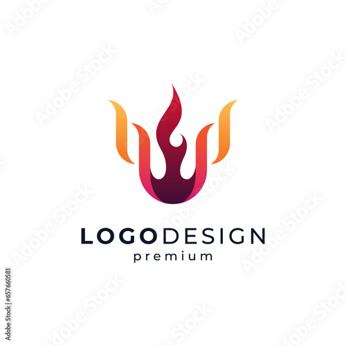 abstract fire for HVAC or firefighter logo design