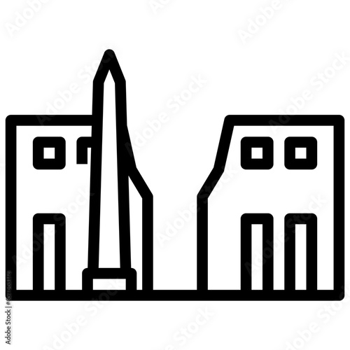 LUXOR TEMPLE filled outline icon,linear,outline,graphic,illustration