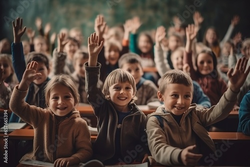Children in school, generative AI photo