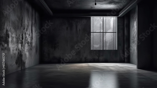 Dark Black and Gray Abstract Cement Wall and Interior Textured Studio Room for Product Display Wall background © Image Lounge