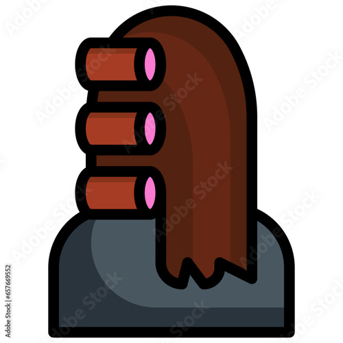 hair curling filled outline icon,linear,outline,graphic,illustration