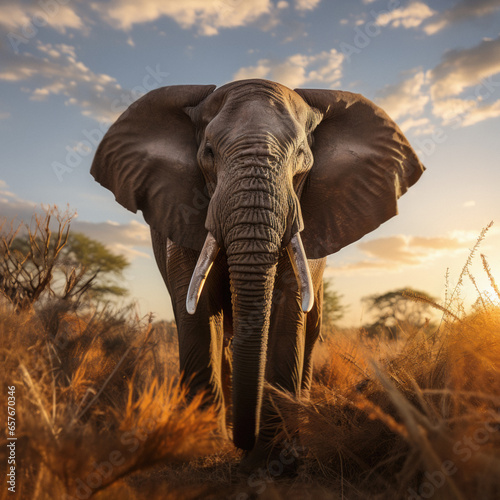 Huge majestic African elephant