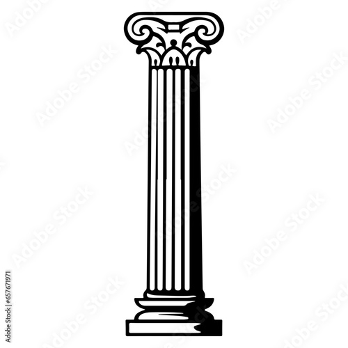 roman column hand drawn illustration.