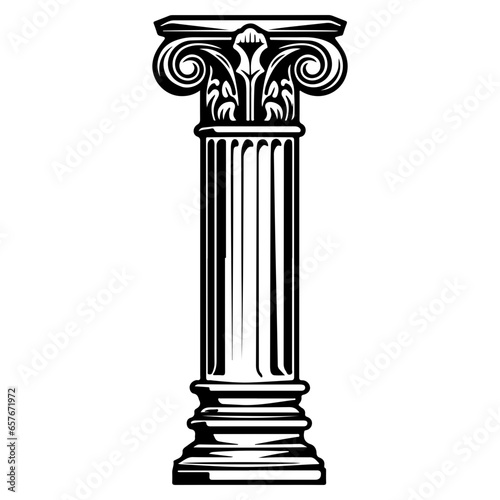roman column hand drawn illustration.