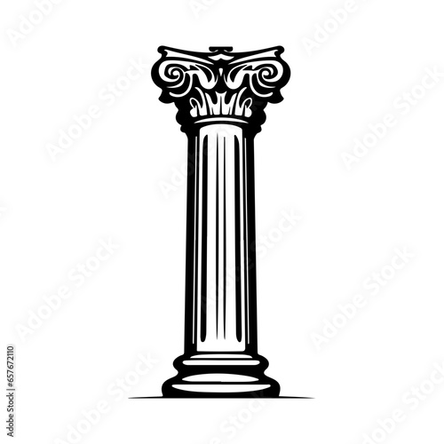roman column hand drawn illustration.