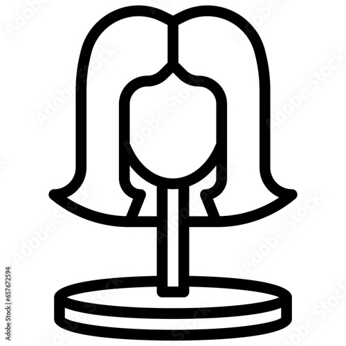 wig filled outline icon,linear,outline,graphic,illustration